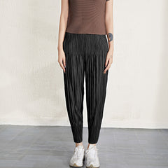 Japanese-style pleated radish pants women's Miyake thin high-waisted slim Harlan cropped fashion casual small foot pants wholesale IsseyMiyakePleats