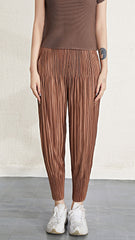 Japanese-style pleated radish pants women's Miyake thin high-waisted slim Harlan cropped fashion casual small foot pants wholesale IsseyMiyakePleats